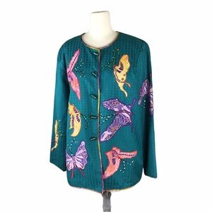 Indigo Moon teal embellished jacket - Size S‎